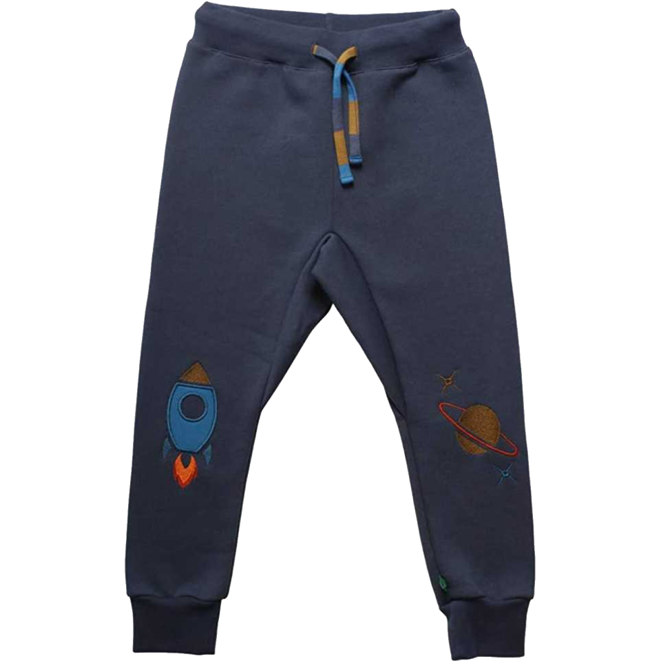 Pantaloni de trening din bumbac gros cu imprimeu rachetă