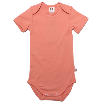 Body cu mânecă scurtă portocaliu închis din bumbac organic