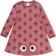 Rochie roz confortabilă cu mânecă lungă și imprimeu steluțe