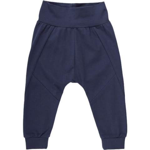 Pantaloni albastru petrol cu manșete și bandă elastică
