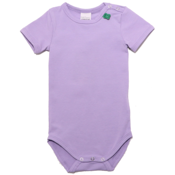 Body cu mânecă scurtă lila din bumbac organic