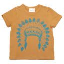 Tricou maro cu imprimeu pene indian