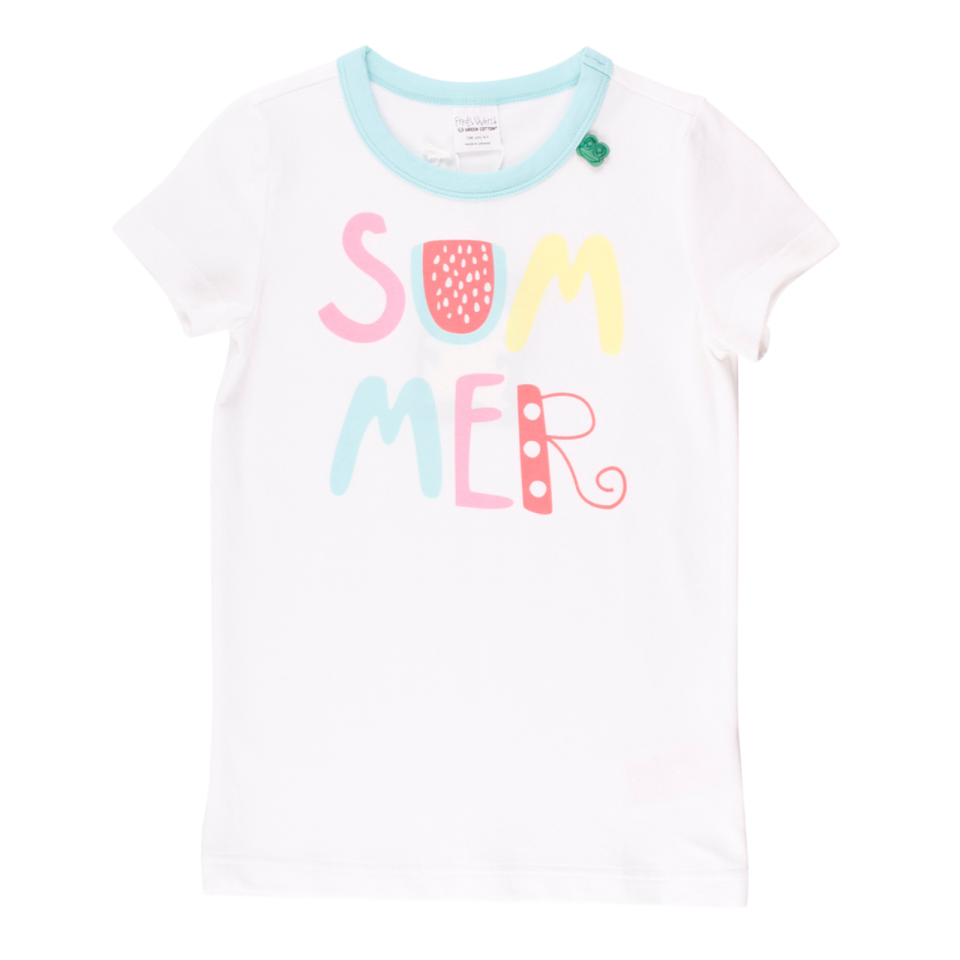 Tricou alb cu imprimeu text Summer