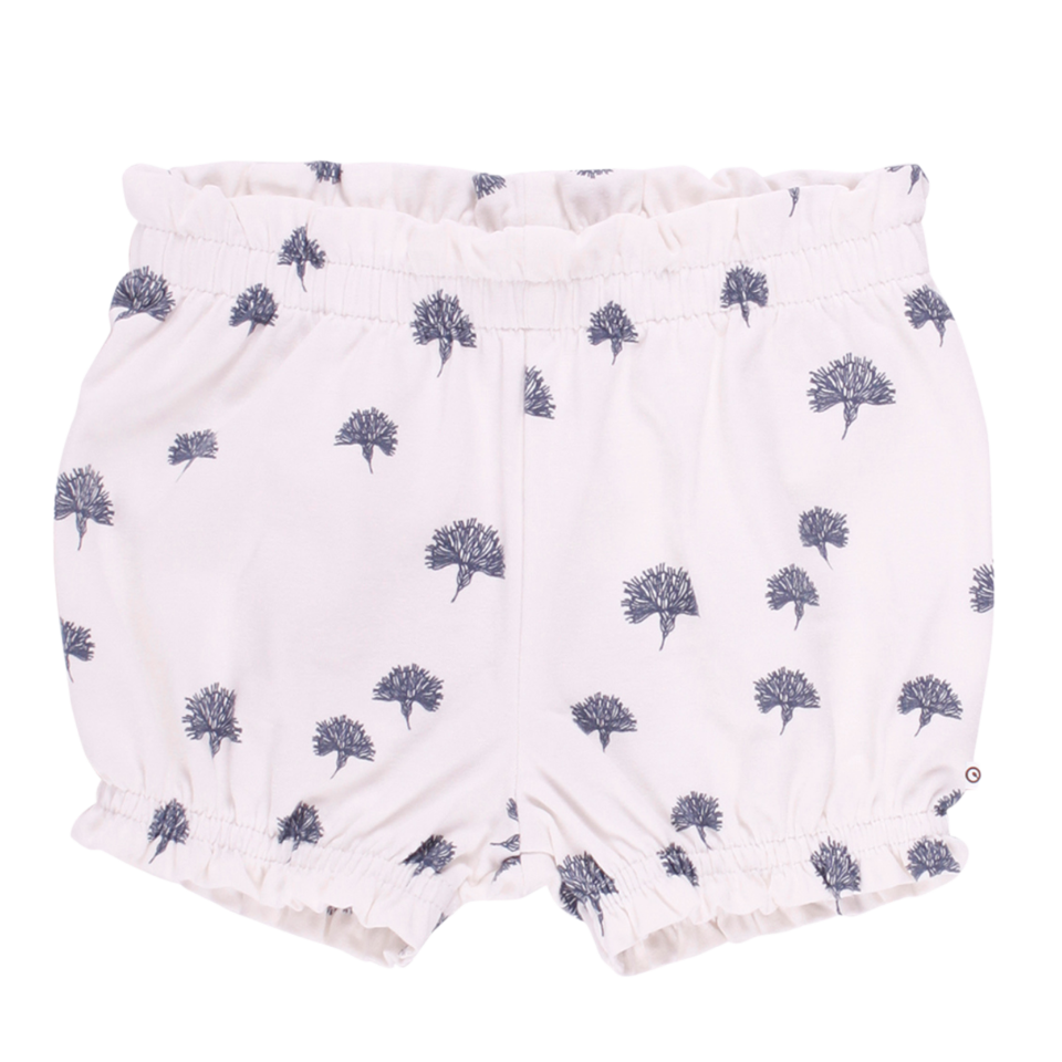 Pantaloni scurți bloomers albi cu imprimeu păpădii