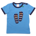 Tricou albastru cu aplicație șlapi