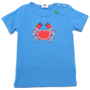 Tricou albastru cu aplicație crab roșu