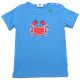 Tricou albastru cu aplicație crab roșu