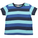 Tricou cu dungi late albastre, bleumarin și verzi