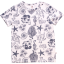 Tricou cu capse pe umăr și imprimeu acvatic