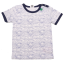Tricou alb cu imprimeu valuri bleumarin