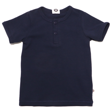 Tricou bleumarin cu nasturi