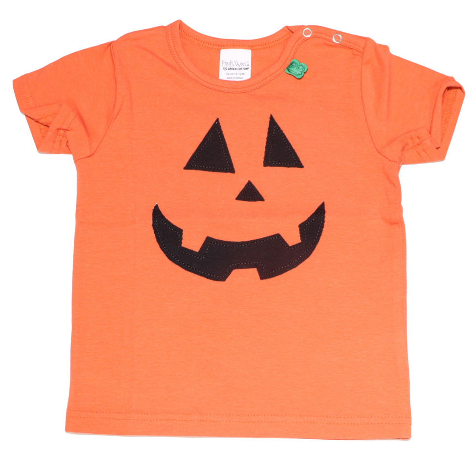 Tricou portocaliu cu imprimeu dovleac de Halloween