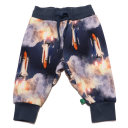 Pantaloni groși bleumarin cu imprimeu rachetă