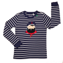 Bluză cu dungi și imprimeu marinar din bumbac organic