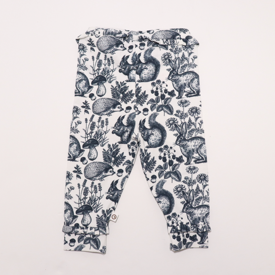 Pantaloni albi cu imprimeu pădure Musli