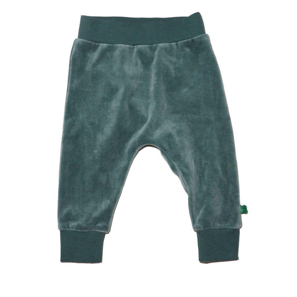 Pantaloni din catifea verde prăfuit pentru copii