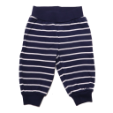 Pantaloni bleumarin cu dungi subțiri albe