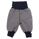 Pantaloni bleumarin cu dungi albe