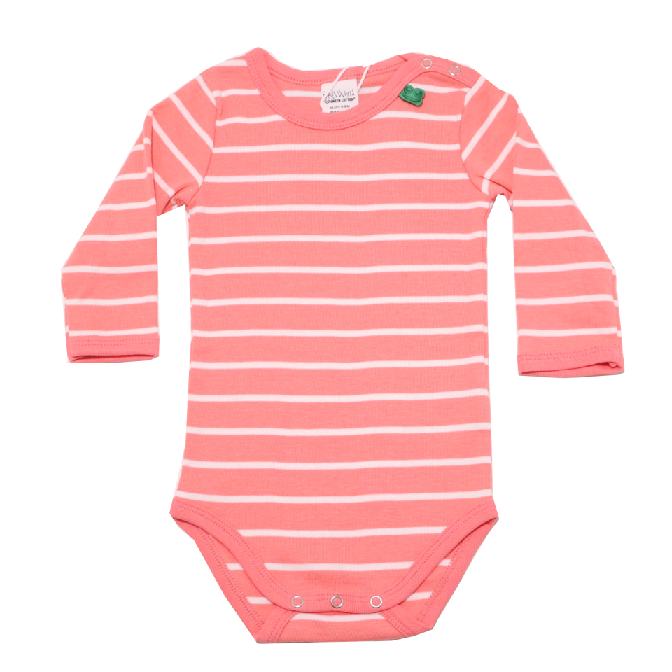 Body cu mânecă lungă corai cu dungi din bumbac organic Freds World