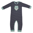 Salopetă Dino stripe din bumbac organic
