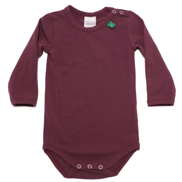 Body cu mânecă lungă mov prună din bumbac organic