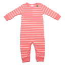 Salopetă fără botoși corai cu dungi albe