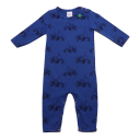 Salopetă fără botoși, albastră cu imprimeu tractoare