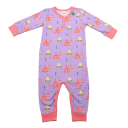 Salopetă fără botoși, mov cu imprimeu corturi