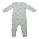 Salopetă fără botoși, verde cu imprimeu peștișori