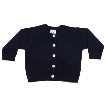 Cardigan bleumarin tricotat din bumbac organic