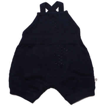 Romper bleumarin, tricotat din bumbac organic moale