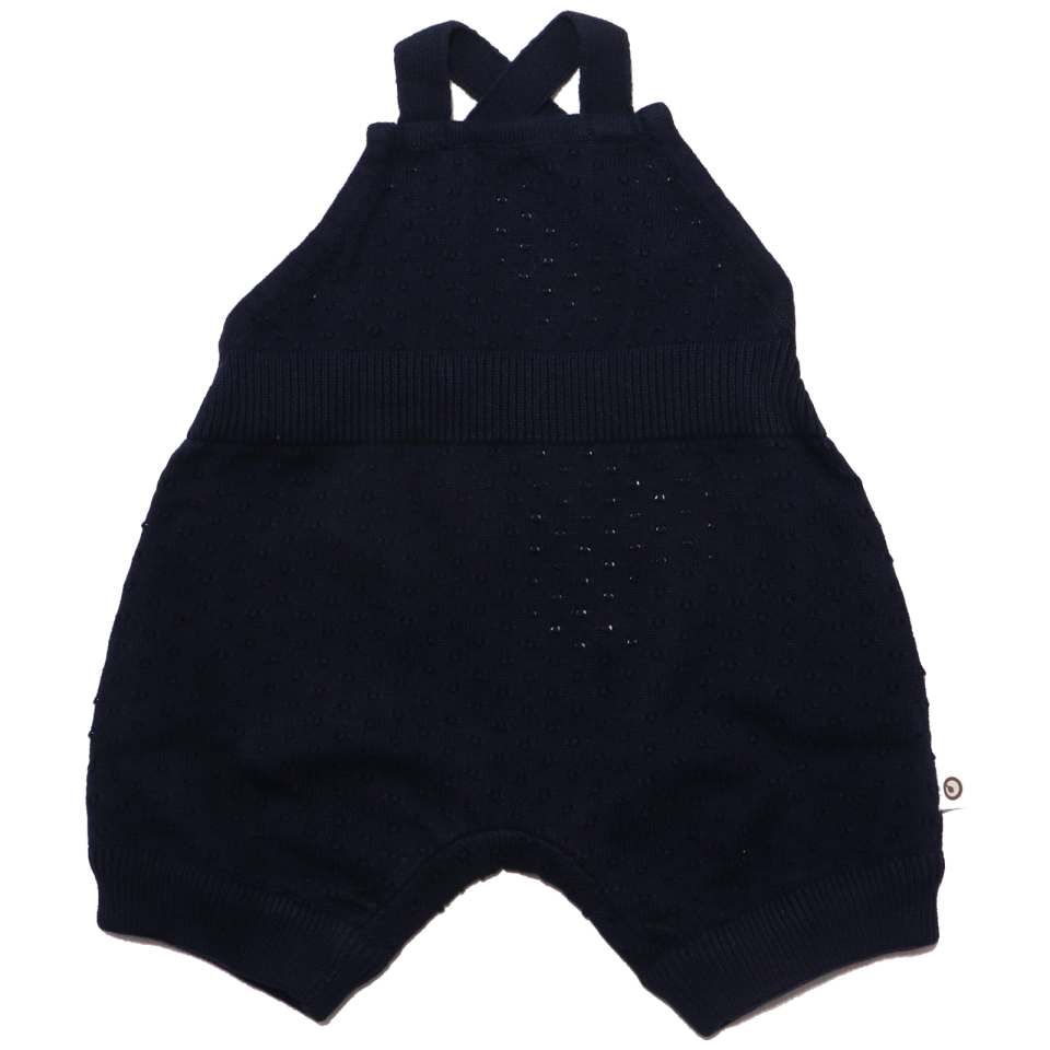 Romper bleumarin, tricotat din bumbac organic moale