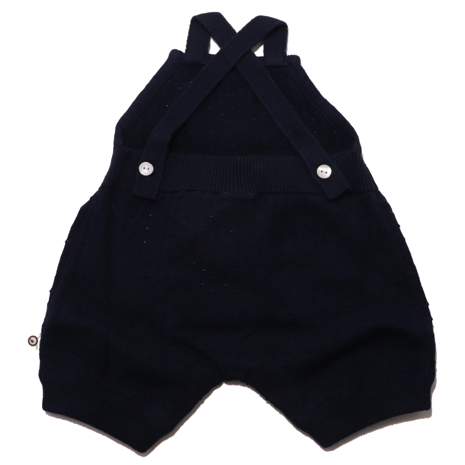 Romper bleumarin, tricotat din bumbac organic moale