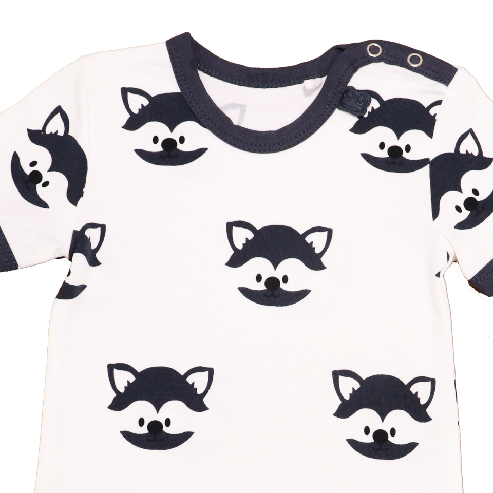 Romper Raccoon din bumbac organic