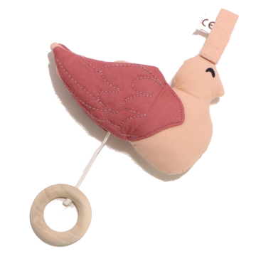 Cutie muzicală cu pasăre roz