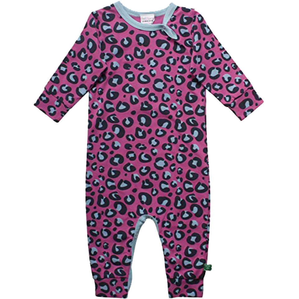 Salopetă roz cu imprimeu animal print
