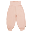 Pantaloni harem roz pal din bumbac organic