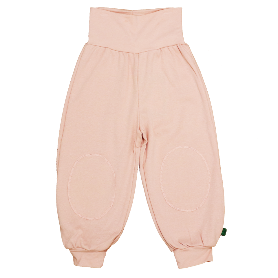 Pantaloni harem roz pal din bumbac organic