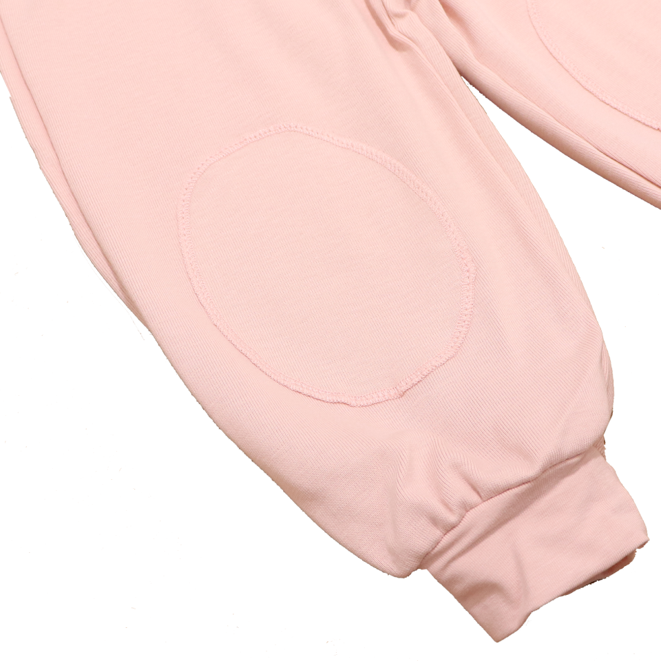 Pantaloni harem roz pal din bumbac organic