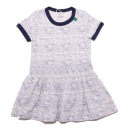 Rochie albă cu imprimeu valuri bleumarin