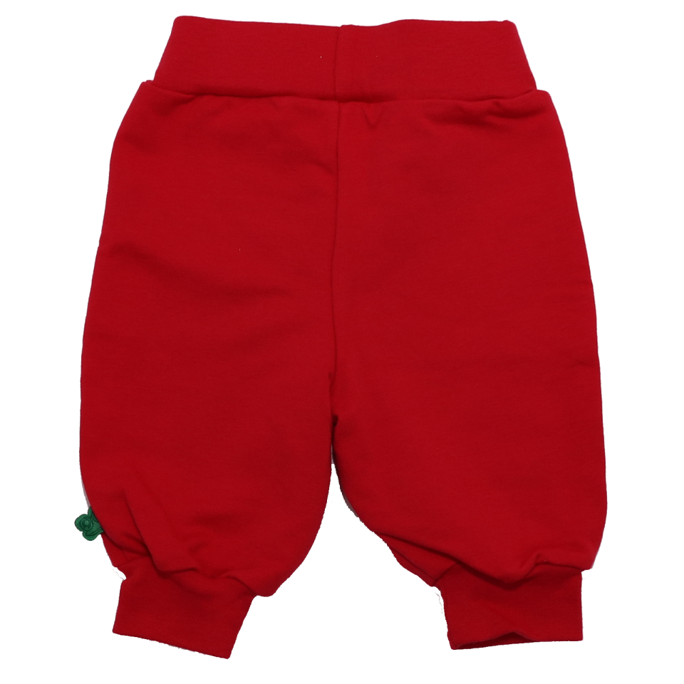 Pantaloni roșii cu imprimeu brodat