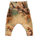 Pantaloni harem din bumbac organic cu imprimeu flori