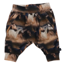 Pantaloni harem din bumbac organic cu imprimeu cai