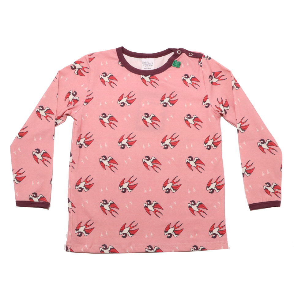 Bluziță roz cu mânecă lungă și imprimeu rândunici Freds World