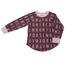 Bluză pijama din bumbac organic cu imprimeu alfabet