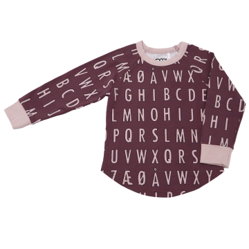 Bluză pijama din bumbac organic cu imprimeu alfabet