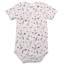 Body cu mânecă scurtă alb cu imprimeu plante