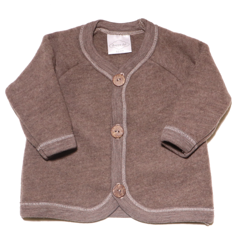 Jachetă maro din lână fleece pentru bebeluși Drappa Dot