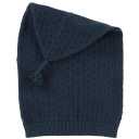 Căciulă bleumarin tricotată cu ciucuraș pentru bebeluși