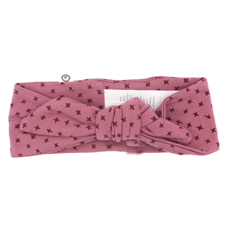 Bentiță roșie cu imprimeu mic din bumbac organic